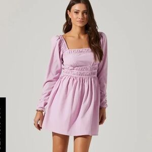 ASTR Lavender babydoll mini dress